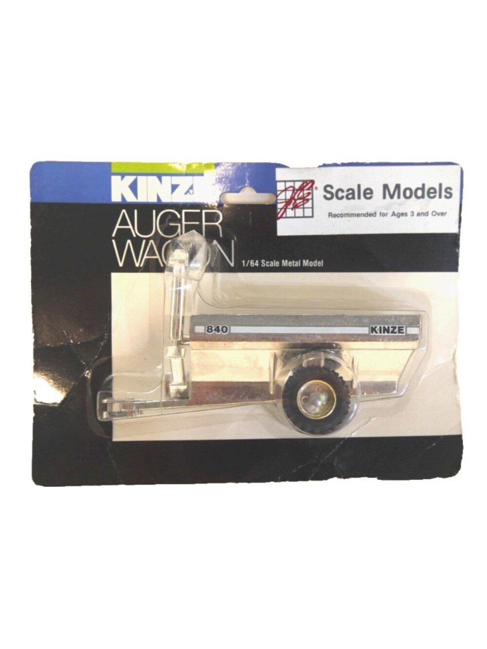 Kinze 840 silver metal Auger Wagon 1/64 Scale Models New, Package Damaged
